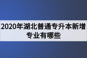 2020年湖北普通專升本新增專業(yè)有哪些？