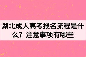 湖北成人高考報(bào)名流程是什么？注意事項(xiàng)有哪些