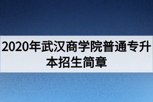 2020年武漢商學(xué)院普通專升本招生簡章 2020年武漢商學(xué)院普通專升本招生簡章