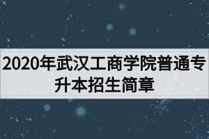 2020年武漢工商學院普通專升本招生簡章 2020年武漢工商學院普通專升本招生簡章