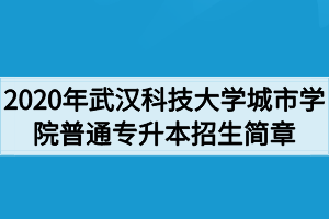 2020年武漢科技大學(xué)城市學(xué)院普通專升本招生簡章 2020年武漢科技大學(xué)城市學(xué)院普通專升本招生簡章