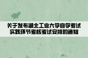 關于發(fā)布湖北工業(yè)大學自學考試實踐環(huán)節(jié)考核考試安排的通知