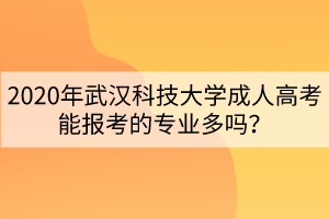 2020年武漢科技大學(xué)成人高考能報考的專業(yè)多嗎？