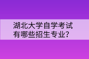 湖北大學(xué)自學(xué)考試有哪些招生專業(yè)？