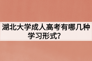 湖北大學(xué)成人高考有哪幾種學(xué)習(xí)形式？