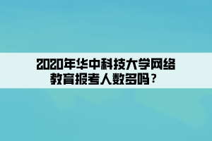 2020年華中科技大學(xué)網(wǎng)絡(luò)教育報(bào)考人數(shù)多嗎？