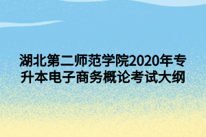 湖北第二師范學院2020年專升本電子商務概論考試大綱