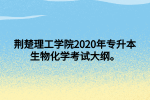 荊楚理工學(xué)院2020年專升本生物化學(xué)考試大綱。