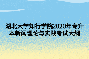 湖北大學(xué)知行學(xué)院2020年專(zhuān)升本新聞理論與實(shí)踐考試大綱