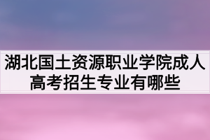 湖北國土資源職業(yè)學院成人高考招生專業(yè)有哪些？