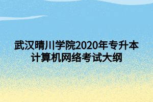 武漢晴川學(xué)院2020年專升本計算機(jī)網(wǎng)絡(luò)考試大綱