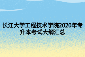 長江大學(xué)工程技術(shù)學(xué)院2020年專升本考試大綱匯總
