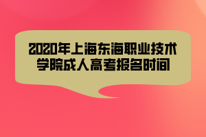 2020年上海東海職業(yè)技術(shù)學(xué)院成人高考報(bào)名時間