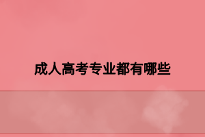 成人高考專(zhuān)業(yè)都有哪些