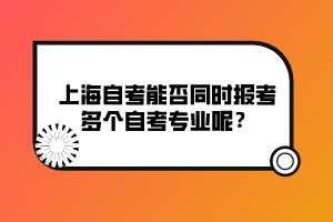 上海自考能否同時報考多個自考專業(yè)呢？