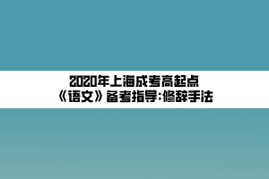 2020年上海成考高起點《語文》備考指導_修辭手法