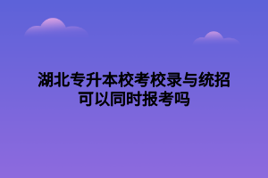 湖北專升本校考校錄與統(tǒng)招可以同時(shí)報(bào)考嗎