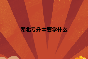 湖北專升本要學什么