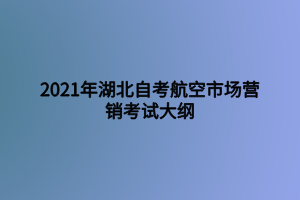 2021年湖北自考航空市場營銷考試大綱 2021年湖北自考航空市場營銷考試大綱