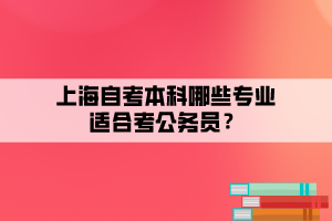 上海自考本科哪些專業(yè)適合考公務(wù)員？