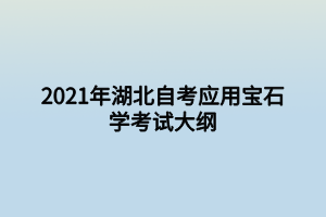 2021年湖北自考應用寶石學考試大綱 2021年湖北自考應用寶石學考試大綱