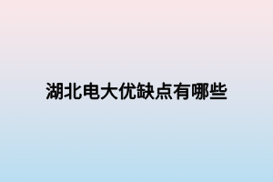 湖北電大優(yōu)缺點(diǎn)有哪些