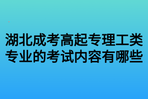湖北成考高起專理工類專業(yè)的考試內容有哪些 湖北成考高起專理工類專業(yè)的考試內容有哪些