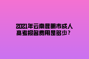 2021年云南昆明市成人高考報(bào)名費(fèi)用是多少？