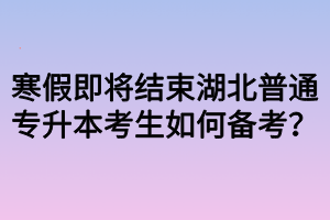 寒假即將結束湖北普通專升本考生如何備考？