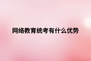 網(wǎng)絡教育統(tǒng)考有什么優(yōu)勢