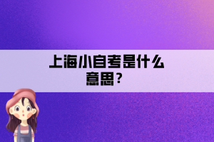 上海小自考是什么意思？
