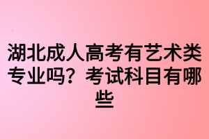 湖北成人高考有藝術(shù)類專業(yè)嗎？考試科目有哪些