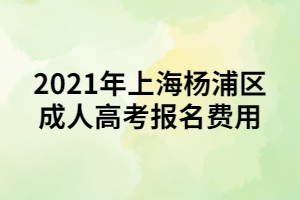 2021年上海楊浦區(qū)成人高考報(bào)名費(fèi)用 2021年上海楊浦區(qū)成人高考報(bào)名費(fèi)用
