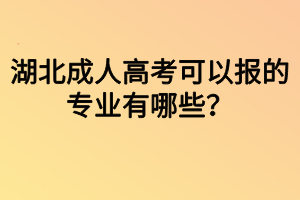 湖北成人高考可以報(bào)的專業(yè)有哪些？