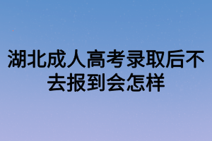 湖北成人高考錄取后不去報到會怎樣 湖北成人高考錄取后不去報到會怎樣