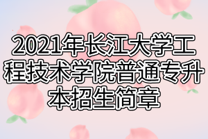 2021年長江大學工程技術學院普通專升本招生簡章 2021年長江大學工程技術學院普通專升本招生簡章