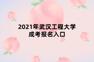 2021年武漢工程大學成考報名入口 2021年武漢工程大學成考報名入口