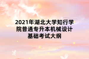 2021年湖北大學(xué)知行學(xué)院普通專升本機(jī)械設(shè)計(jì)基礎(chǔ)考試大綱 2021年湖北大學(xué)知行學(xué)院普通專升本機(jī)械設(shè)計(jì)基礎(chǔ)考試大綱