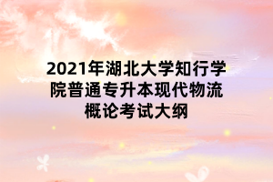 2021年湖北大學(xué)知行學(xué)院普通專(zhuān)升本現(xiàn)代物流概論考試大綱