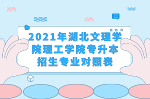 2021年湖北文理學(xué)院理工學(xué)院專升本招生專業(yè)對照表 2021年湖北文理學(xué)院理工學(xué)院專升本招生專業(yè)對照表