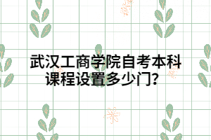 武漢工商學(xué)院自考本科課程設(shè)置多少門？