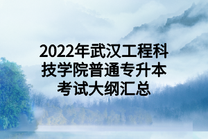 2022年武漢工程科技學(xué)院普通專升本考試大綱匯總 (1) 2022年武漢工程科技學(xué)院普通專升本考試大綱匯總 (1)
