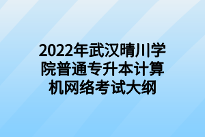 2022年武漢晴川學院普通專升本計算機網(wǎng)絡考試大綱 2022年武漢晴川學院普通專升本計算機網(wǎng)絡考試大綱