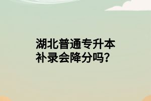 湖北普通專升本補(bǔ)錄會降分嗎？
