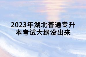 2023年湖北普通專升本考試大綱沒出來 2023年湖北普通專升本考試大綱沒出來