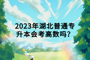 2023年湖北普通專升本會考高數(shù)嗎？
