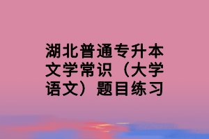 湖北普通專升本文學(xué)常識(shí)(大學(xué)語(yǔ)文)題目練習(xí) 湖北普通專升本文學(xué)常識(shí)(大學(xué)語(yǔ)文)題目練習(xí)